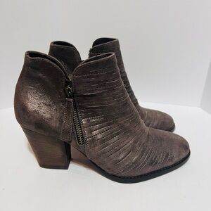 PAUL GREEN Womens Malibu Boots Size 7 US/4.5UK Metallic Zip Ankle Heeled Bootie